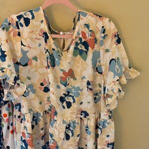 SHEIN Floral Ruffle Blouse - Multicolor